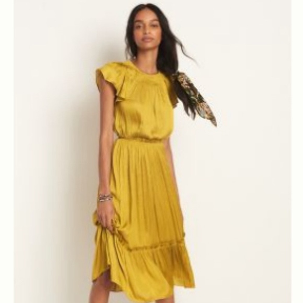 Anthropologie Dodie Flutter-Sleeved Midi Dress